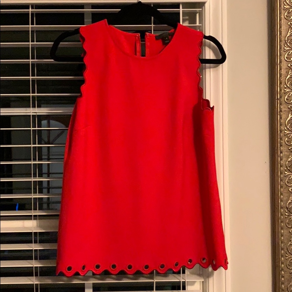 J Crew red scalloped tank - size 4